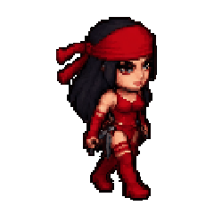 Elektra animated pixel sprite